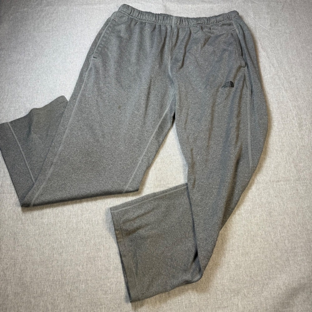 The North Face Mens XL Gray Fleece Athletic Sweatpants Straight Leg Lounge Pants